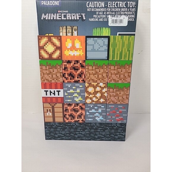 Minecraft Block Building Lamp 16 Cubes Light Up Paladone Electric Nightlight - Picture 2 of 5